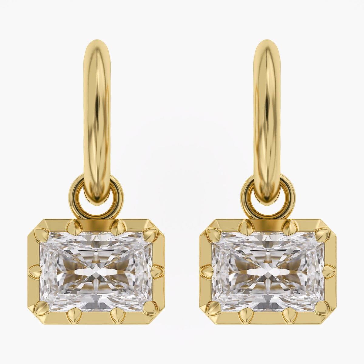 Lab Grown Georgian Style Dangle Earrings