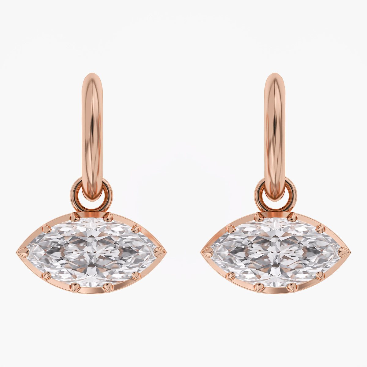 Lab Grown Georgian Style Dangle Earrings