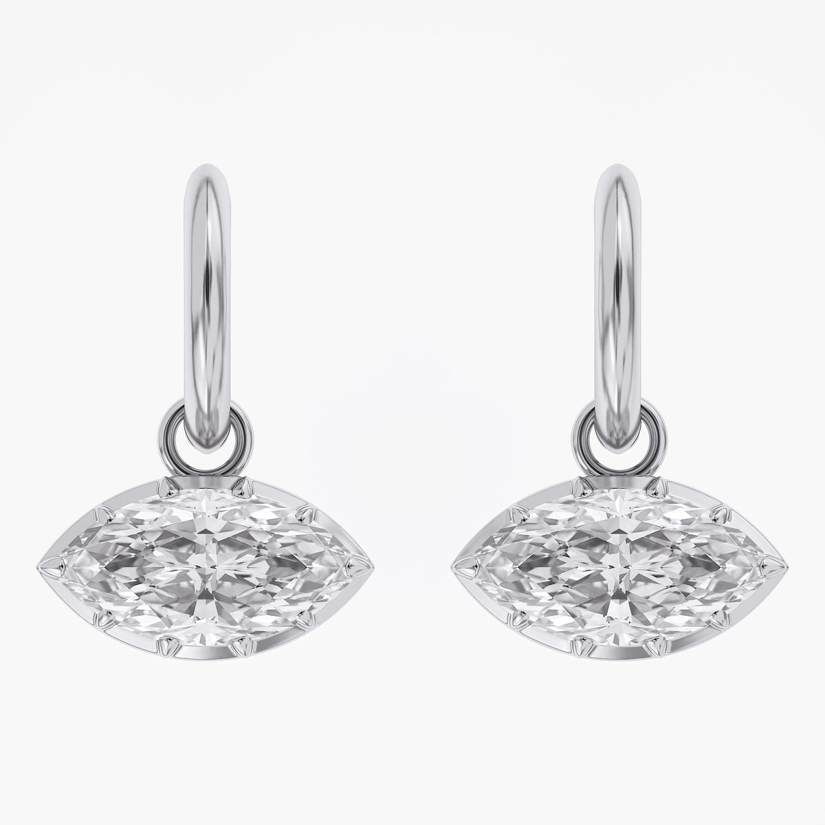 Lab Grown Georgian Style Dangle Earrings