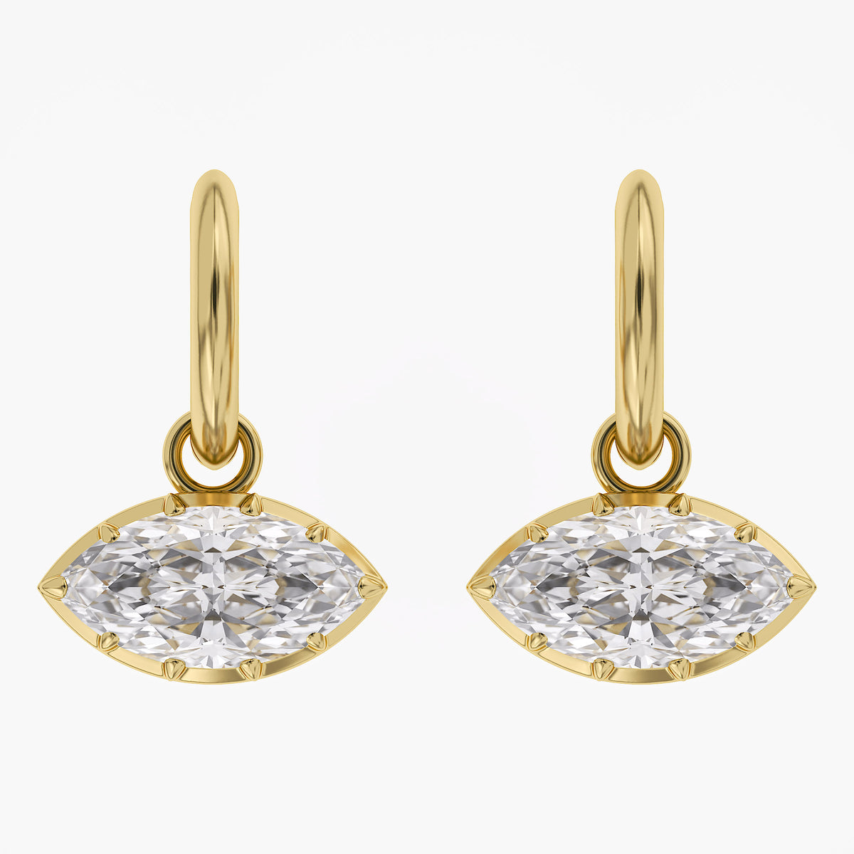 Lab Grown Georgian Style Dangle Earrings