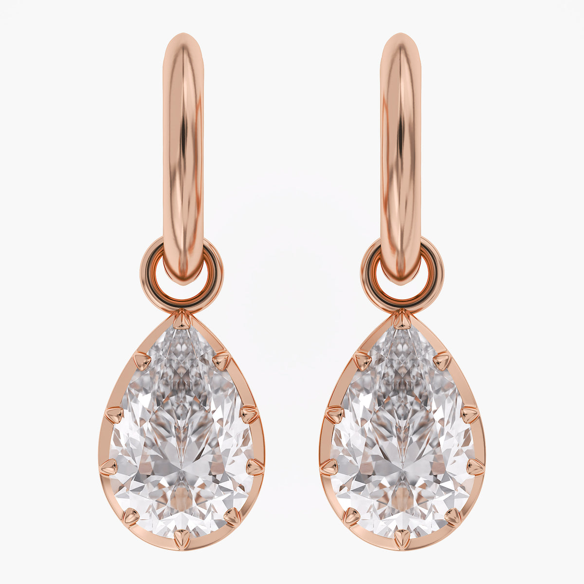 Lab Grown Georgian Style Dangle Earrings