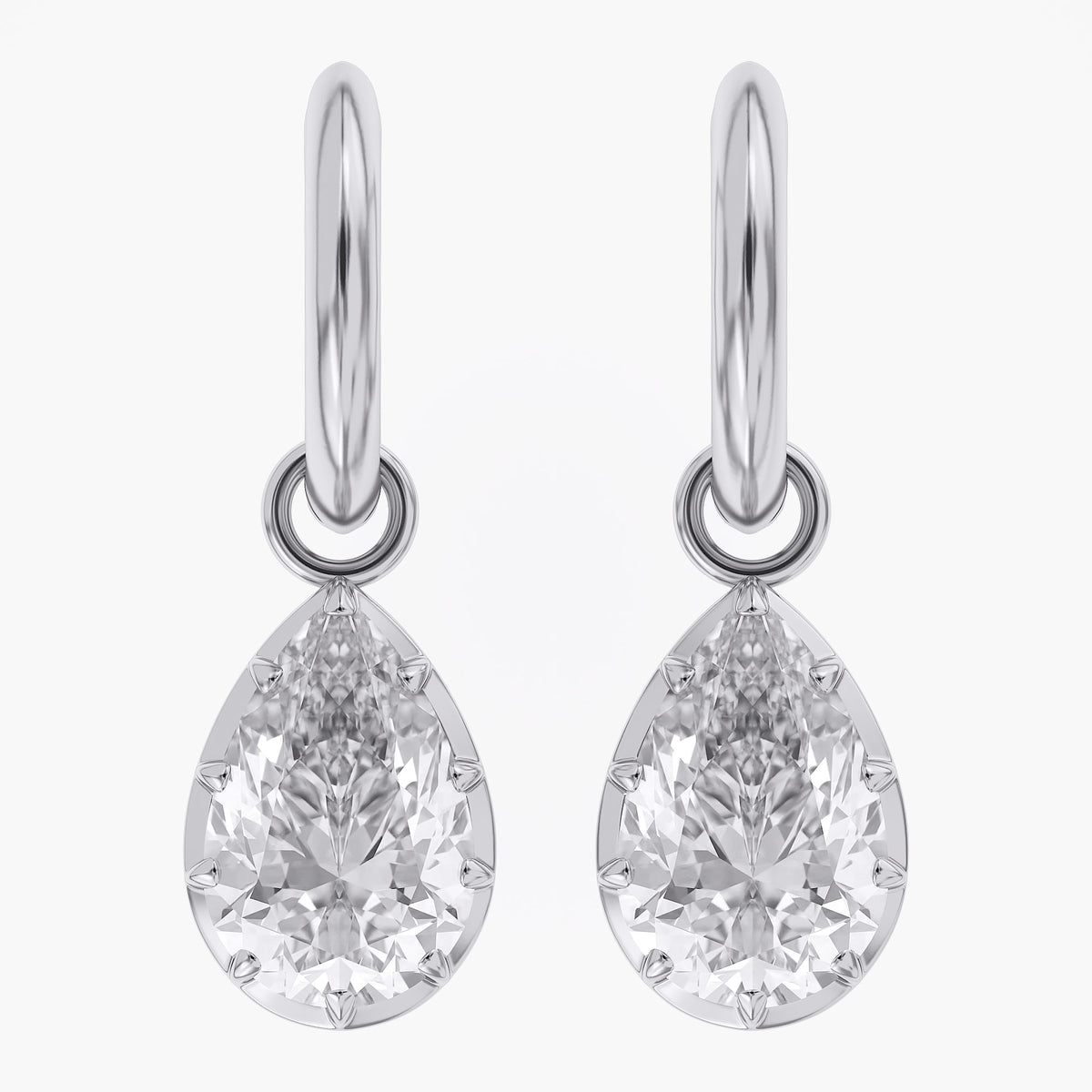 Lab Grown Georgian Style Dangle Earrings