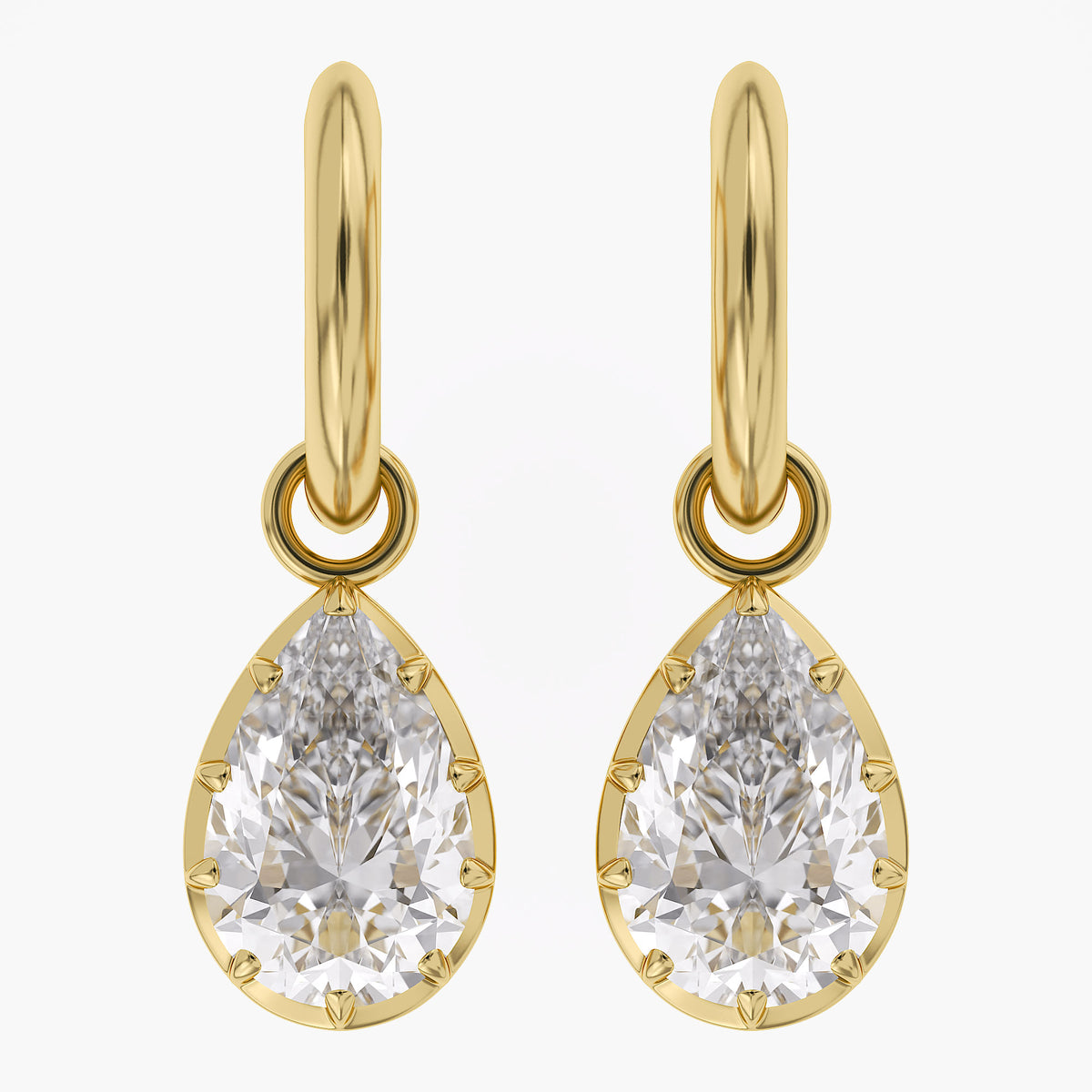 Lab Grown Georgian Style Dangle Earrings