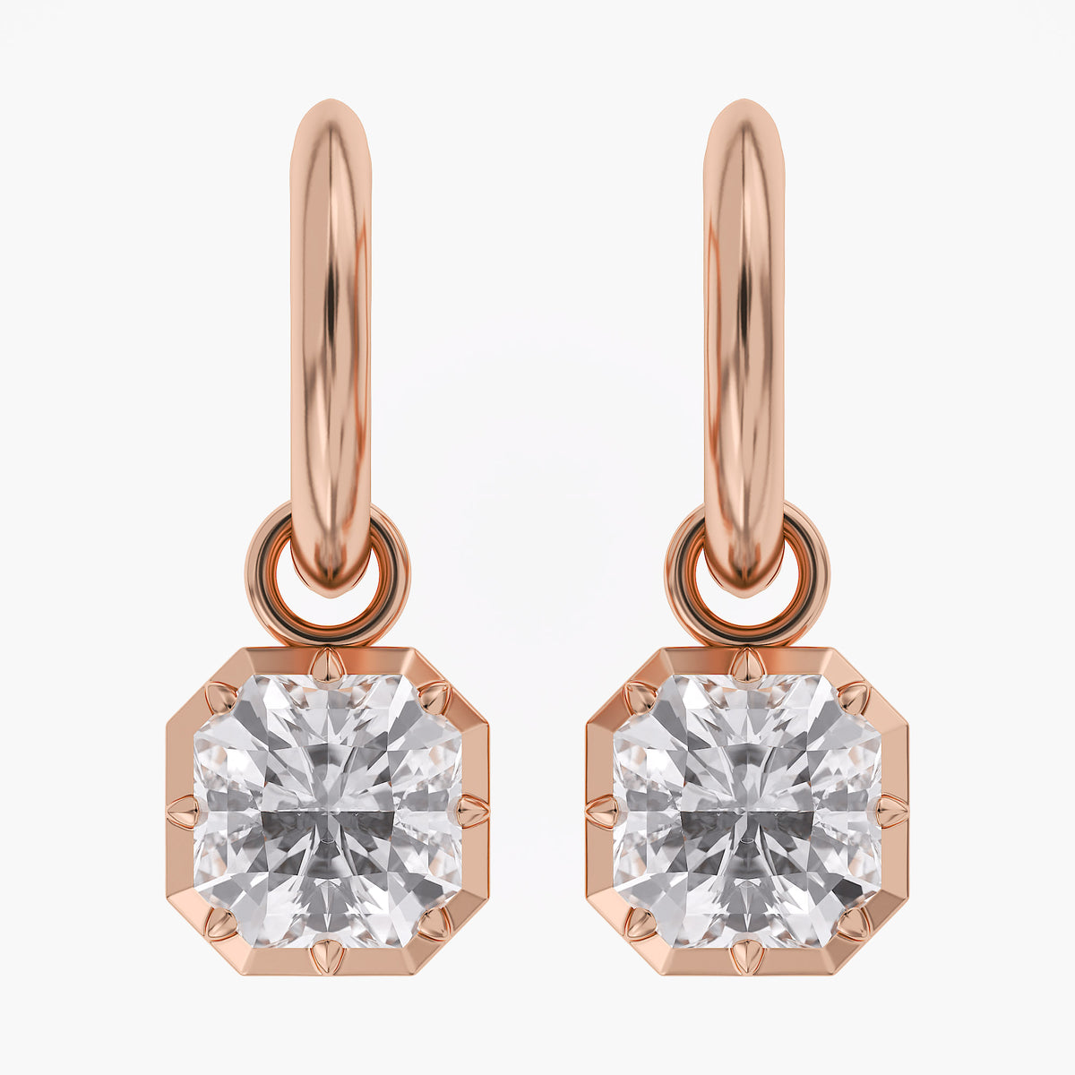 Lab Grown Georgian Style Dangle Earrings