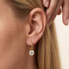 Lab Grown Georgian Style Dangle Earrings