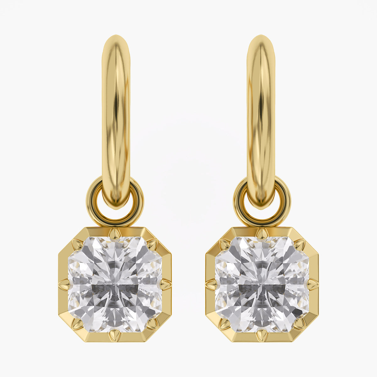 Lab Grown Georgian Style Dangle Earrings