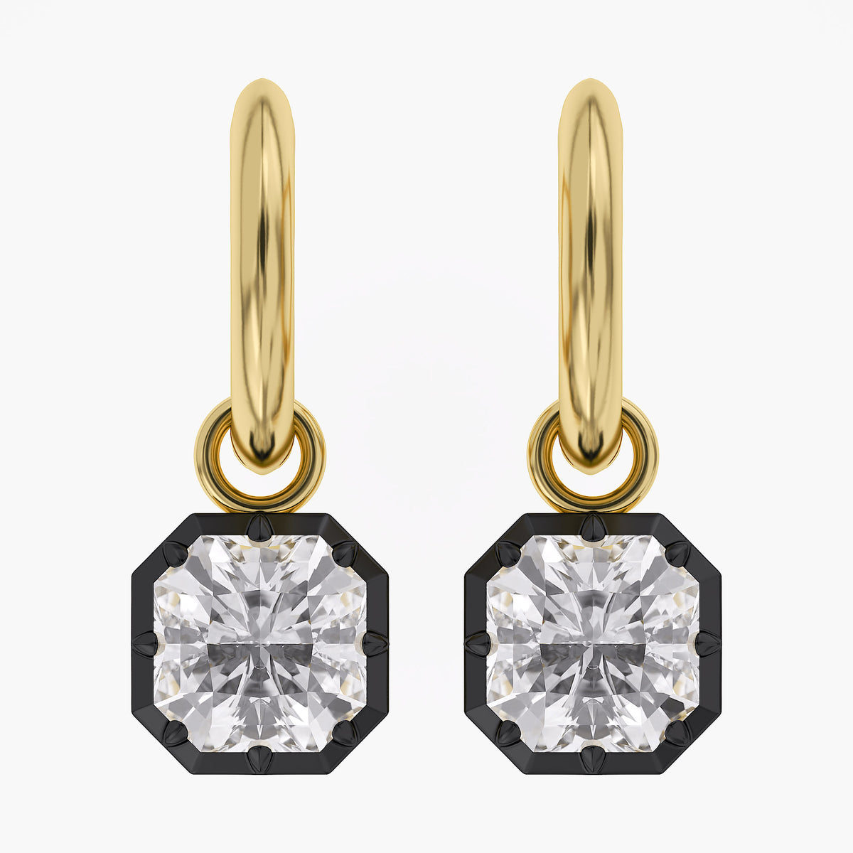 Lab Grown Georgian Style Dangle Earrings