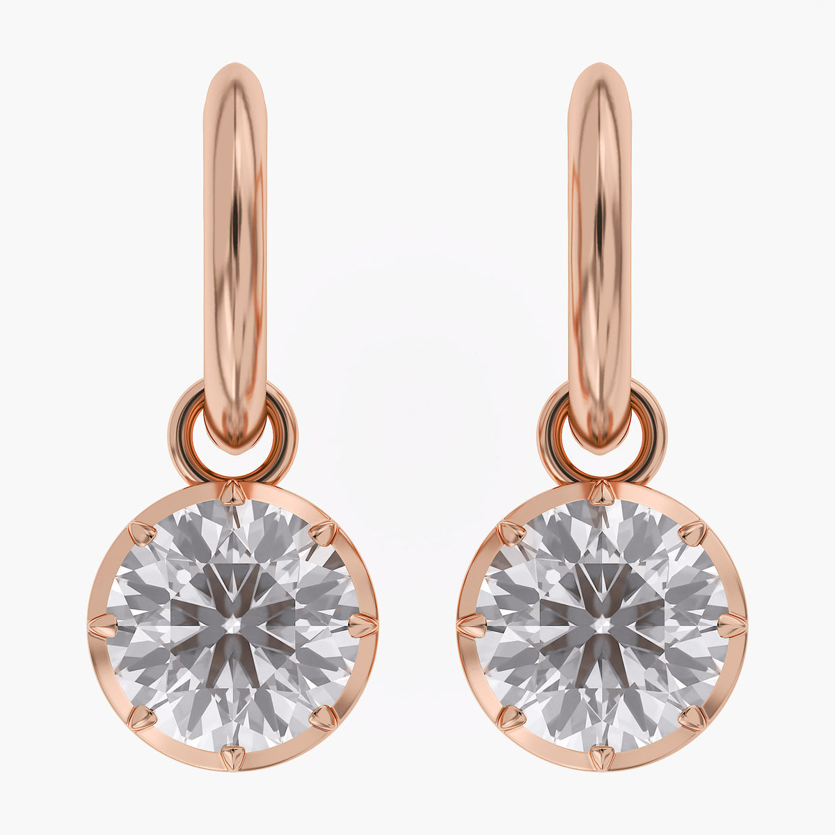 Lab Grown Georgian Style Dangle Earrings