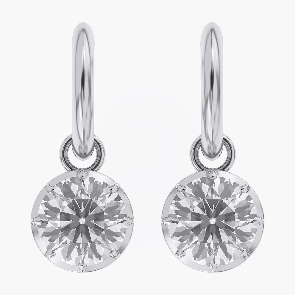 Lab Grown Georgian Style Dangle Earrings