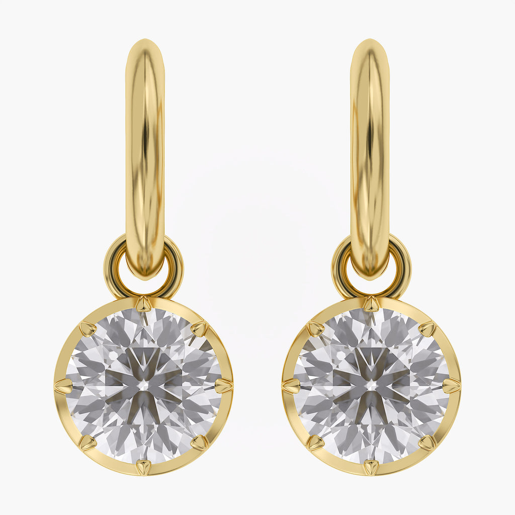 Lab Grown Georgian Style Dangle Earrings