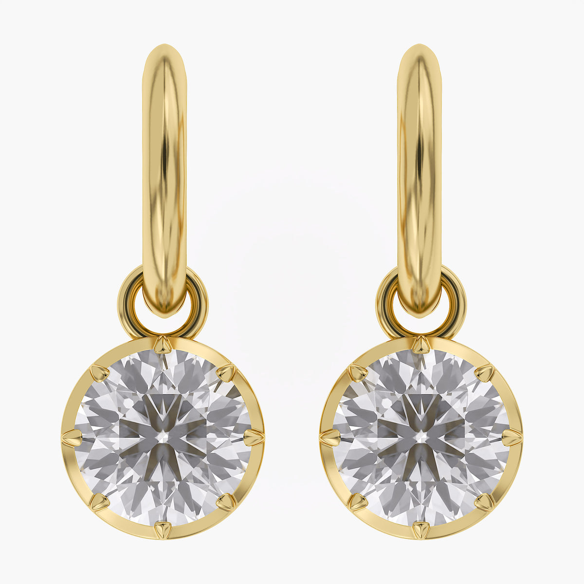 Lab Grown Georgian Style Dangle Earrings