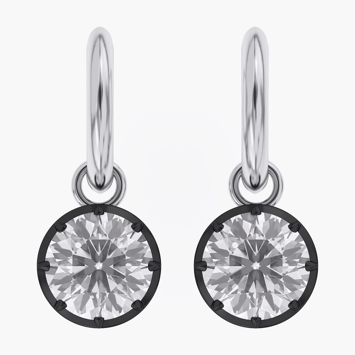 Lab Grown Georgian Style Dangle Earrings