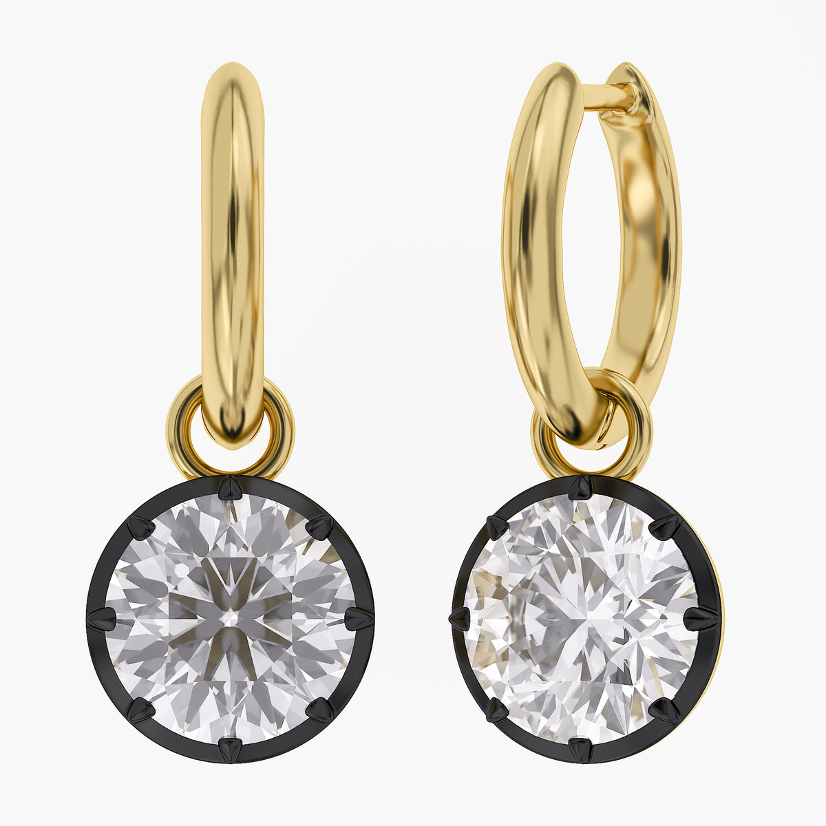 Lab Grown Georgian Style Dangle Earrings