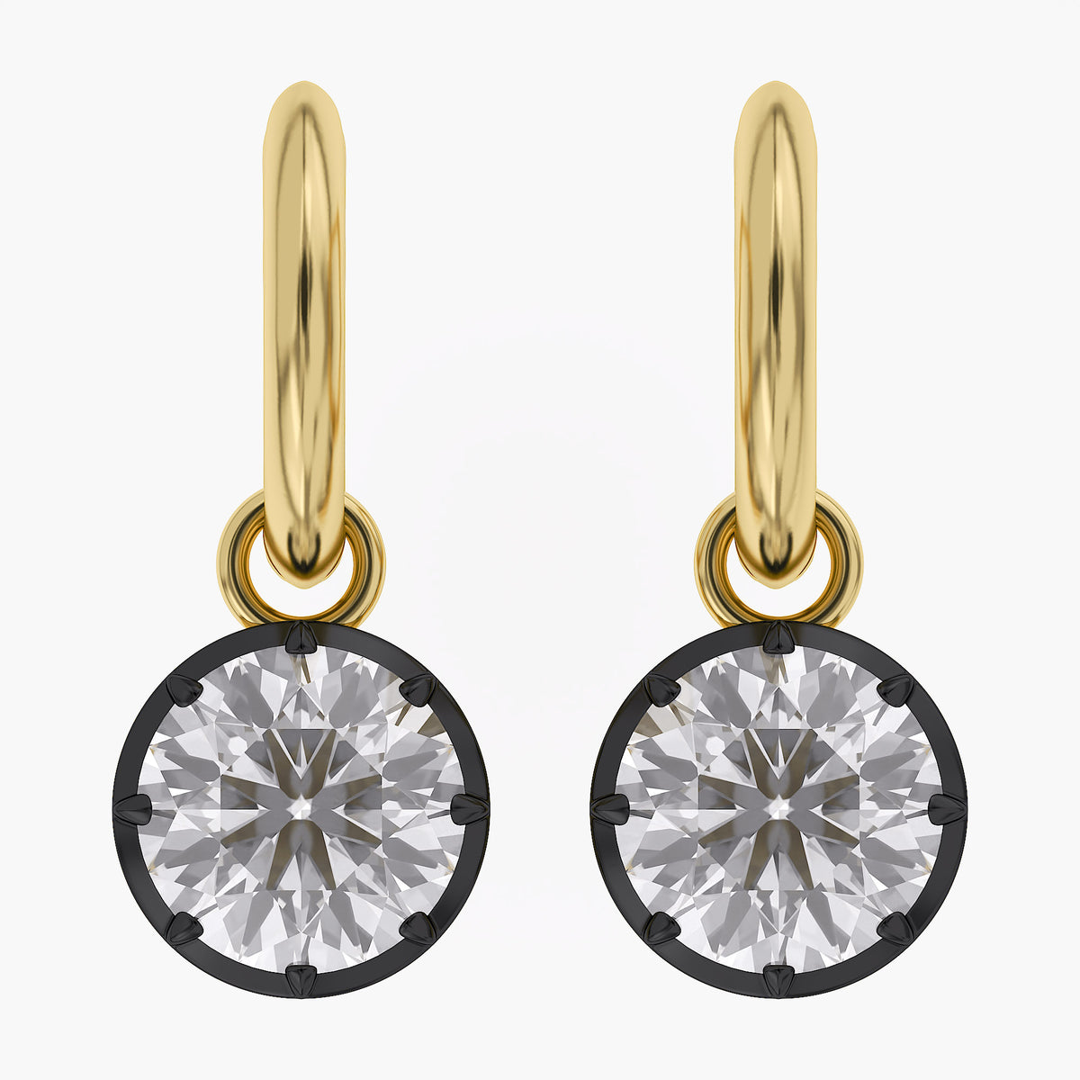Lab Grown Georgian Style Dangle Earrings