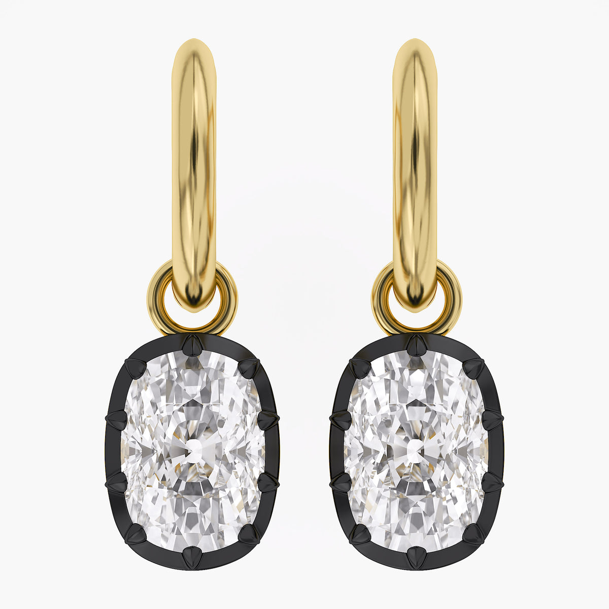 Lab Grown Georgian Style Dangle Earrings