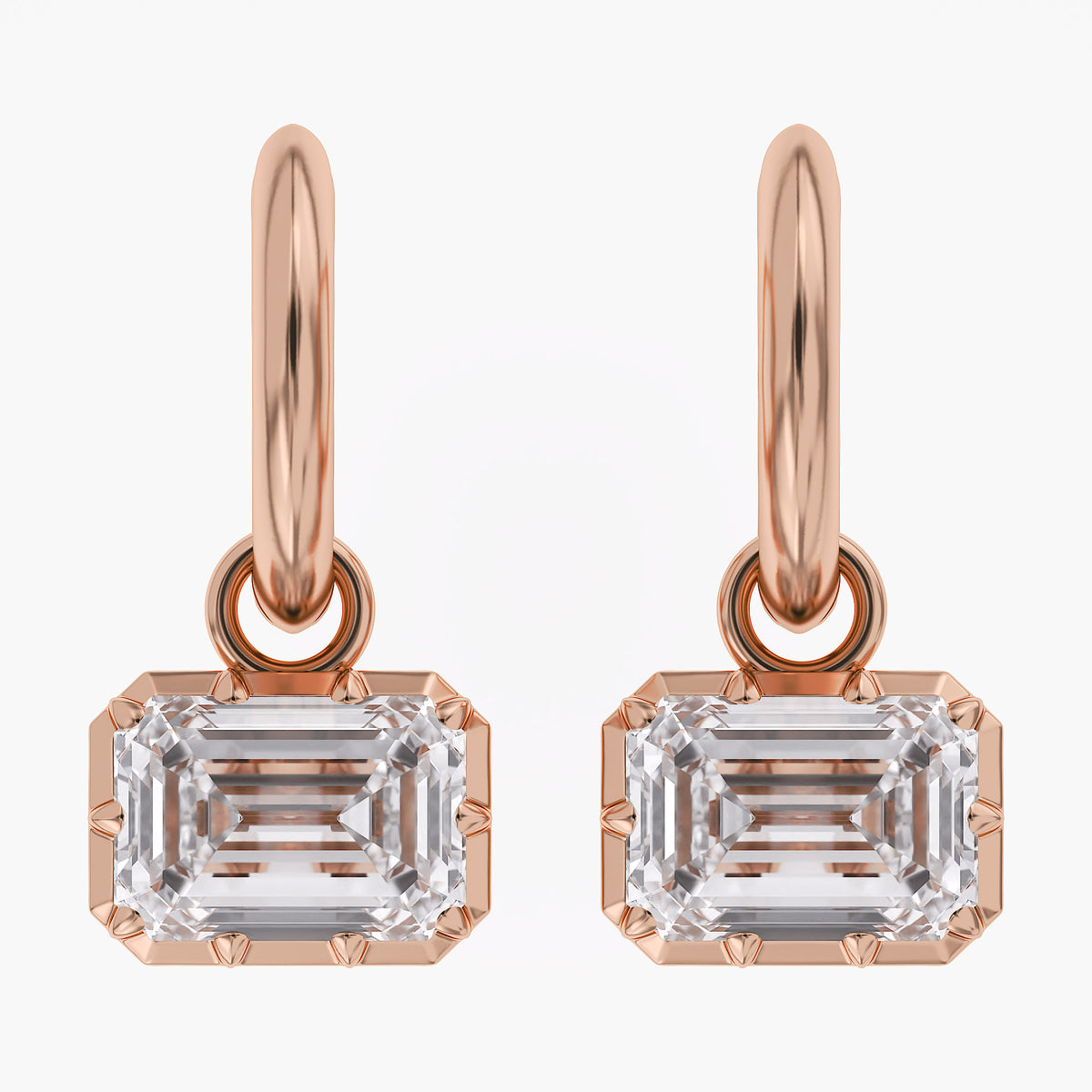 Lab Grown Georgian Style Dangle Earrings