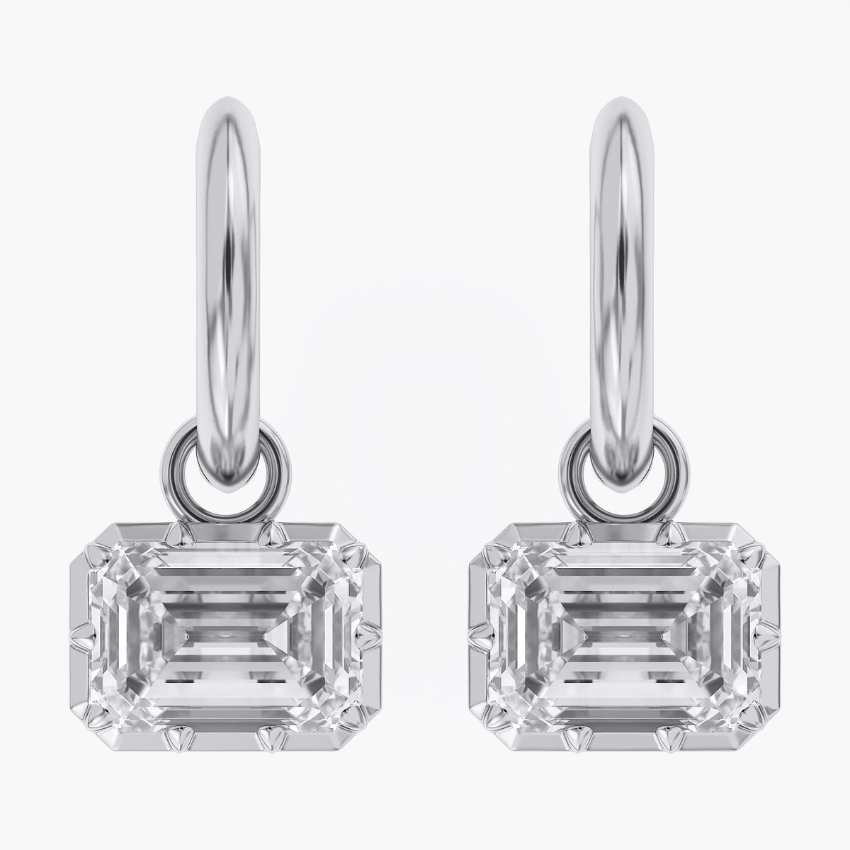 Lab Grown Georgian Style Dangle Earrings