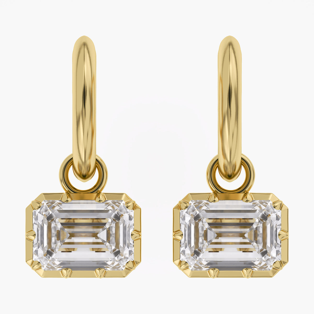 Lab Grown Georgian Style Dangle Earrings