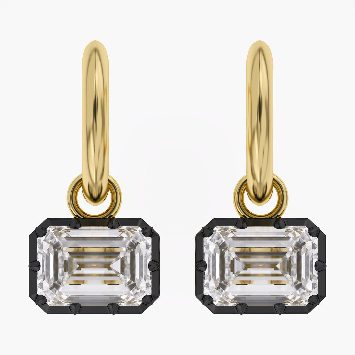 Lab Grown Georgian Style Dangle Earrings