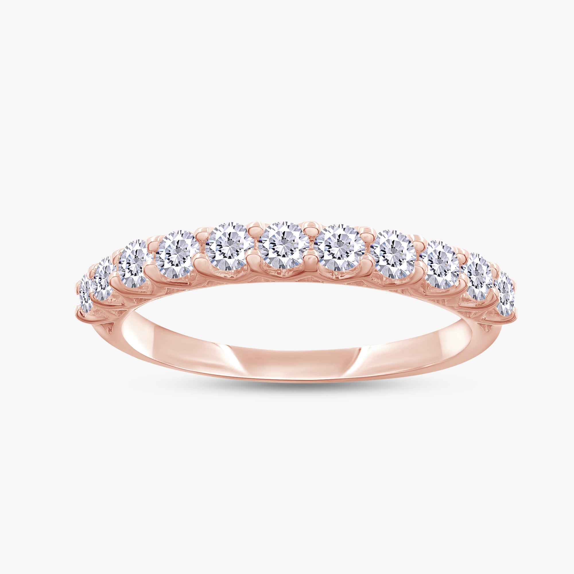 0.50 Carat Round Cut Lab Grown Diamond Half Eternity Engagement Ring