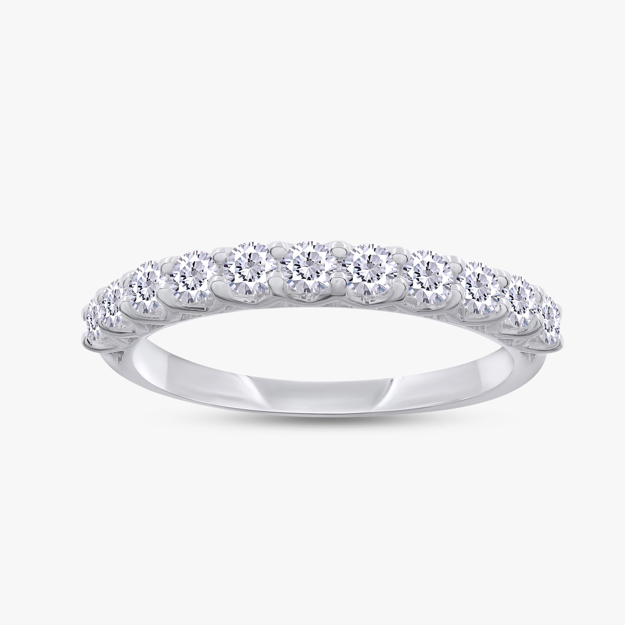 0.50 Carat Round Cut Lab Grown Diamond Half Eternity Engagement Ring