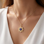2.20 Carat Lab Grown Gemstone and Diamond Pendant Necklace Jewelry