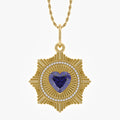 2.20 Carat Lab Grown Gemstone and Diamond Pendant Necklace Jewelry