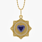 2.20 Carat Lab Grown Gemstone and Diamond Pendant Necklace Jewelry