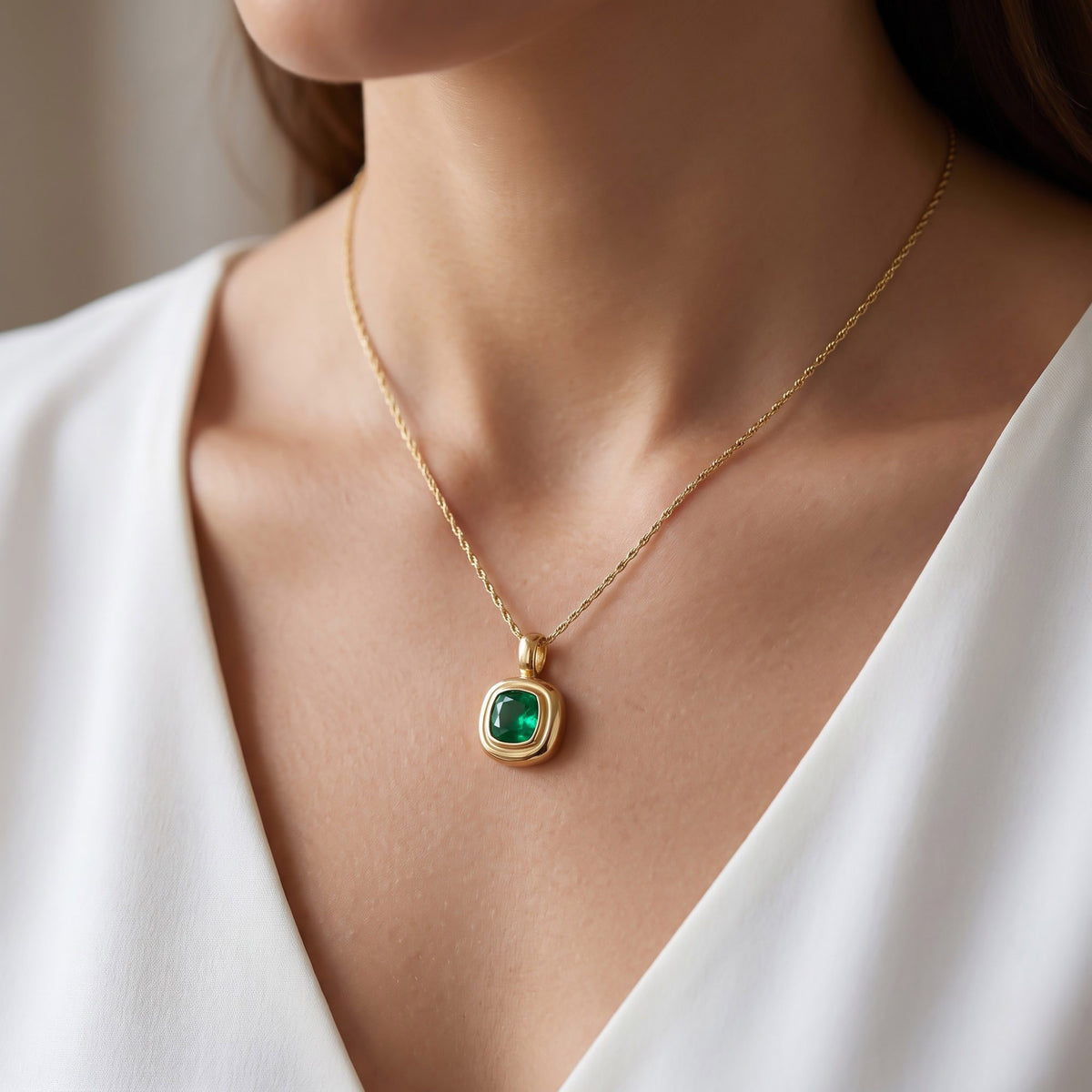 1.35 Carat Lab Grown Gemstone Solitaire Pendant Necklace