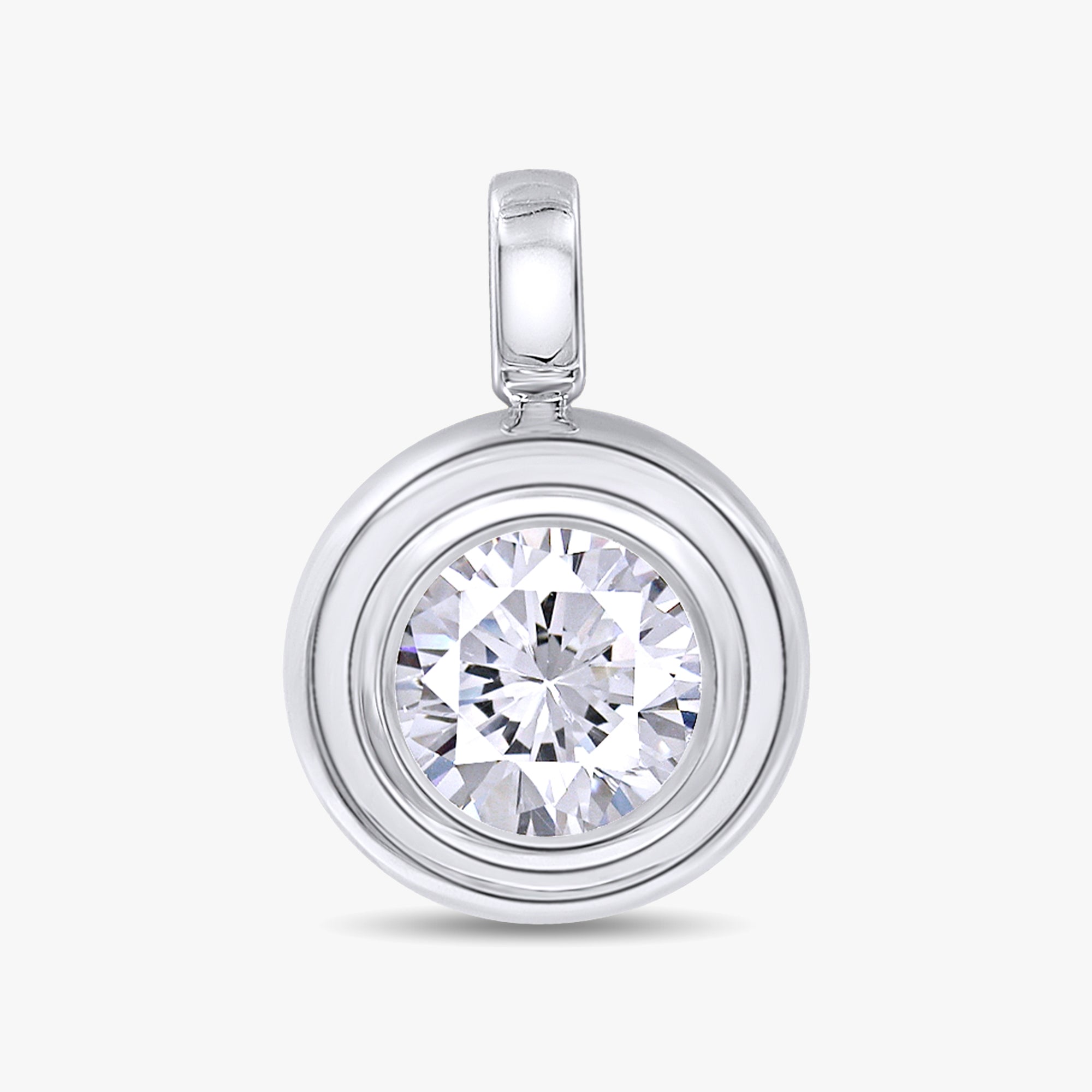 2.00 Carat Round Cut Lab Grown Diamond Solitaire Pendant