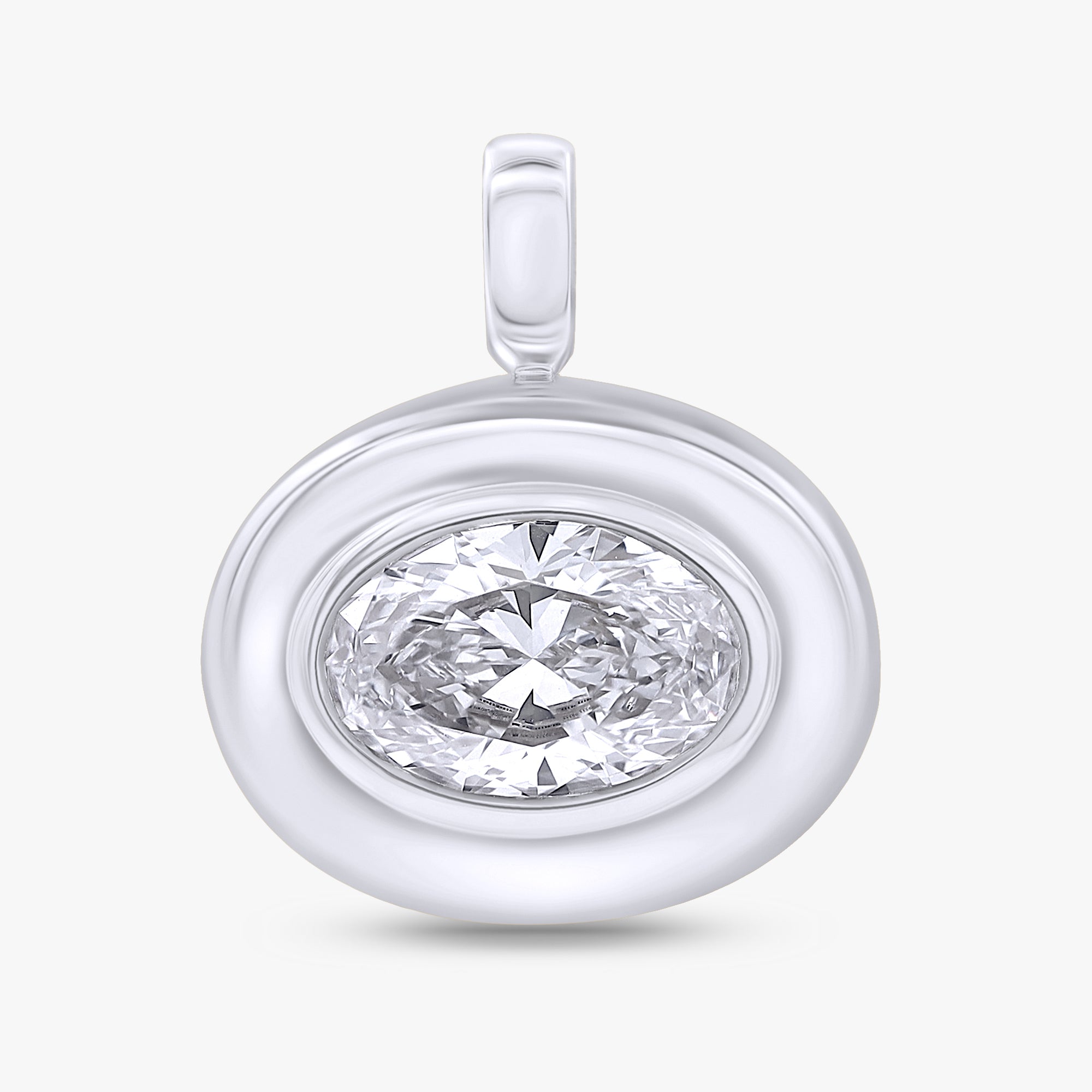 Oval Shape 2.00 Carat Lab Grown Diamond Solitaire Pendant