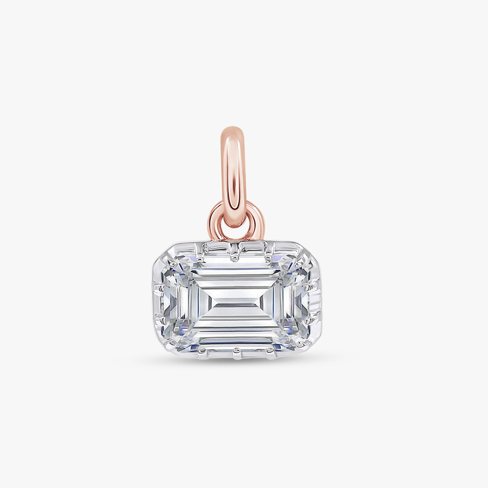 2.00 Carat Emerald Shape Lab Grown Diamond Solitaire Pendant