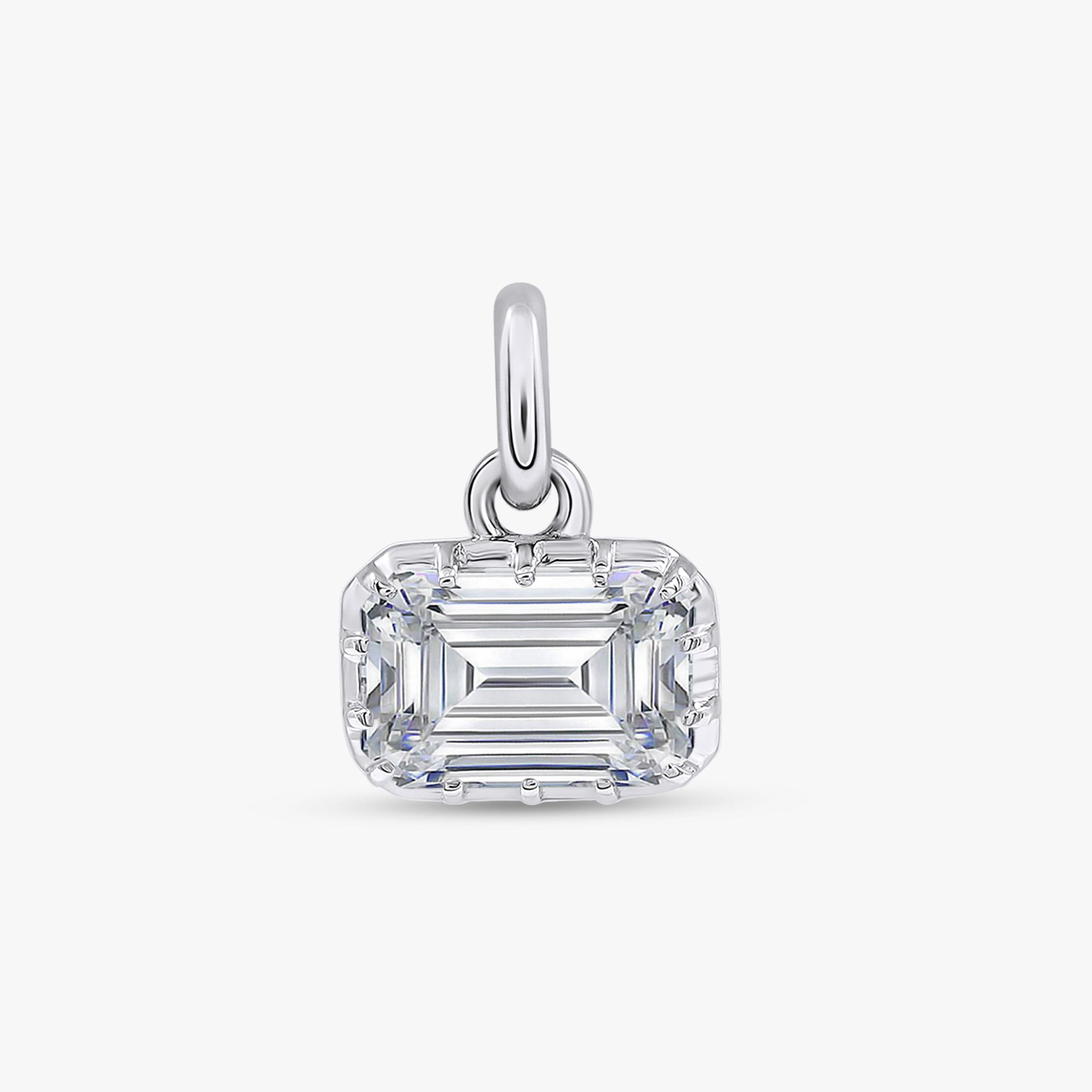 2.00 Carat Emerald Shape Lab Grown Diamond Solitaire Pendant