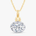 1.00 Carat Oval Cut Lab Grown Diamond Solitaire Pendant Necklace Jewelry