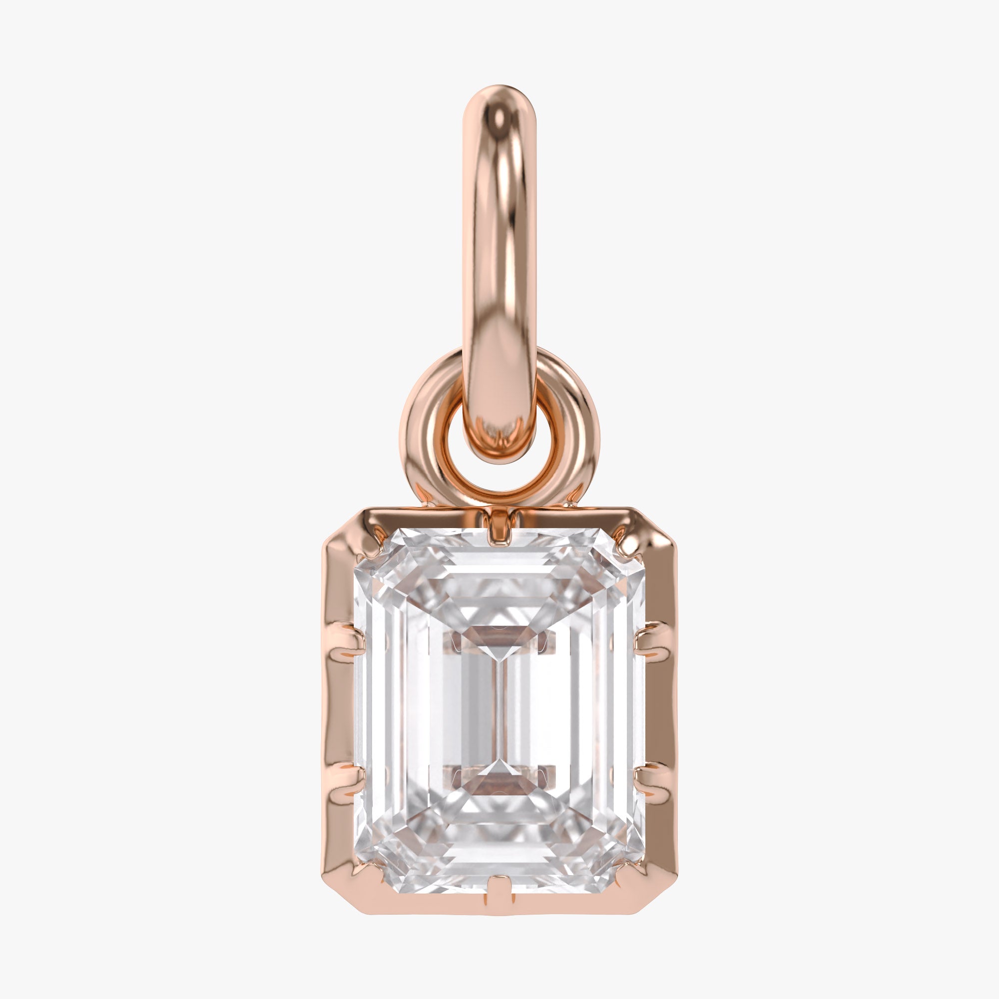0.80 Carat Emerald Cut Lab Grown Diamond Solitaire Pendant Necklace