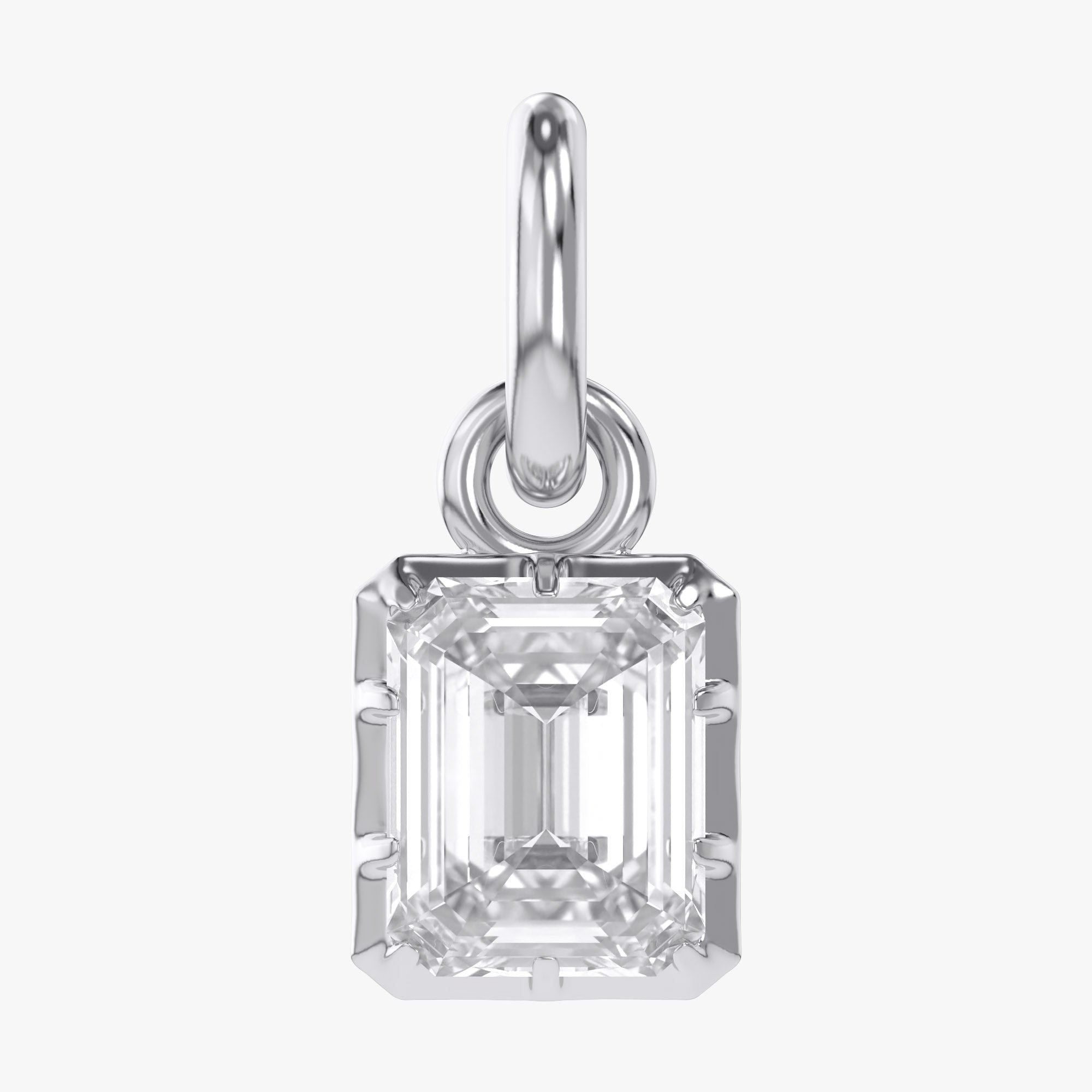 0.80 Carat Emerald Cut Lab Grown Diamond Solitaire Pendant Necklace