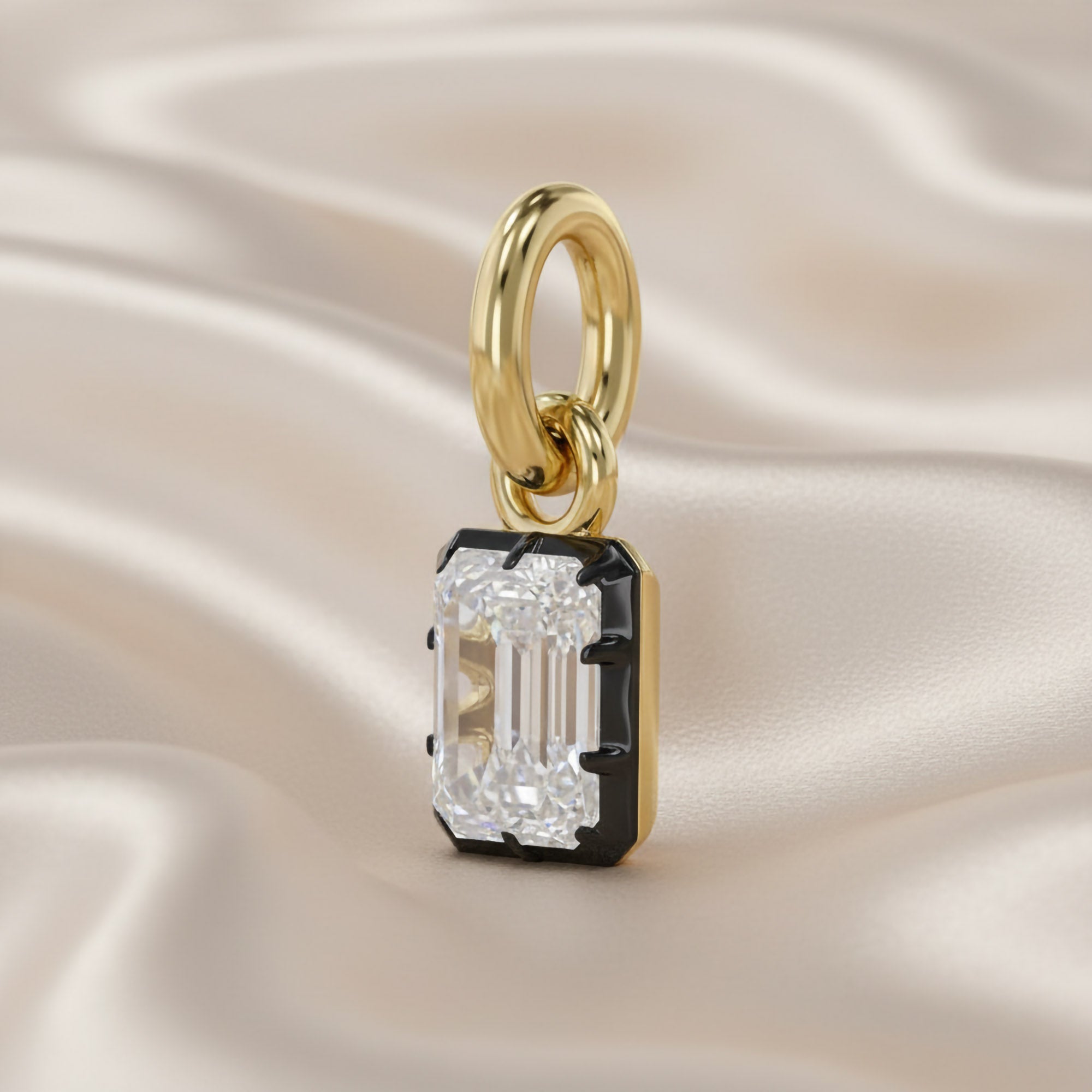 0.80 Carat Emerald Cut Lab Grown Diamond Solitaire Pendant Necklace