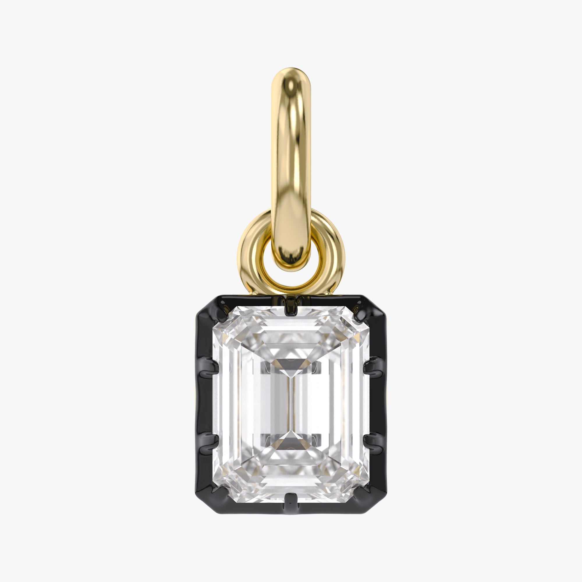 0.80 Carat Emerald Cut Lab Grown Diamond Solitaire Pendant Necklace