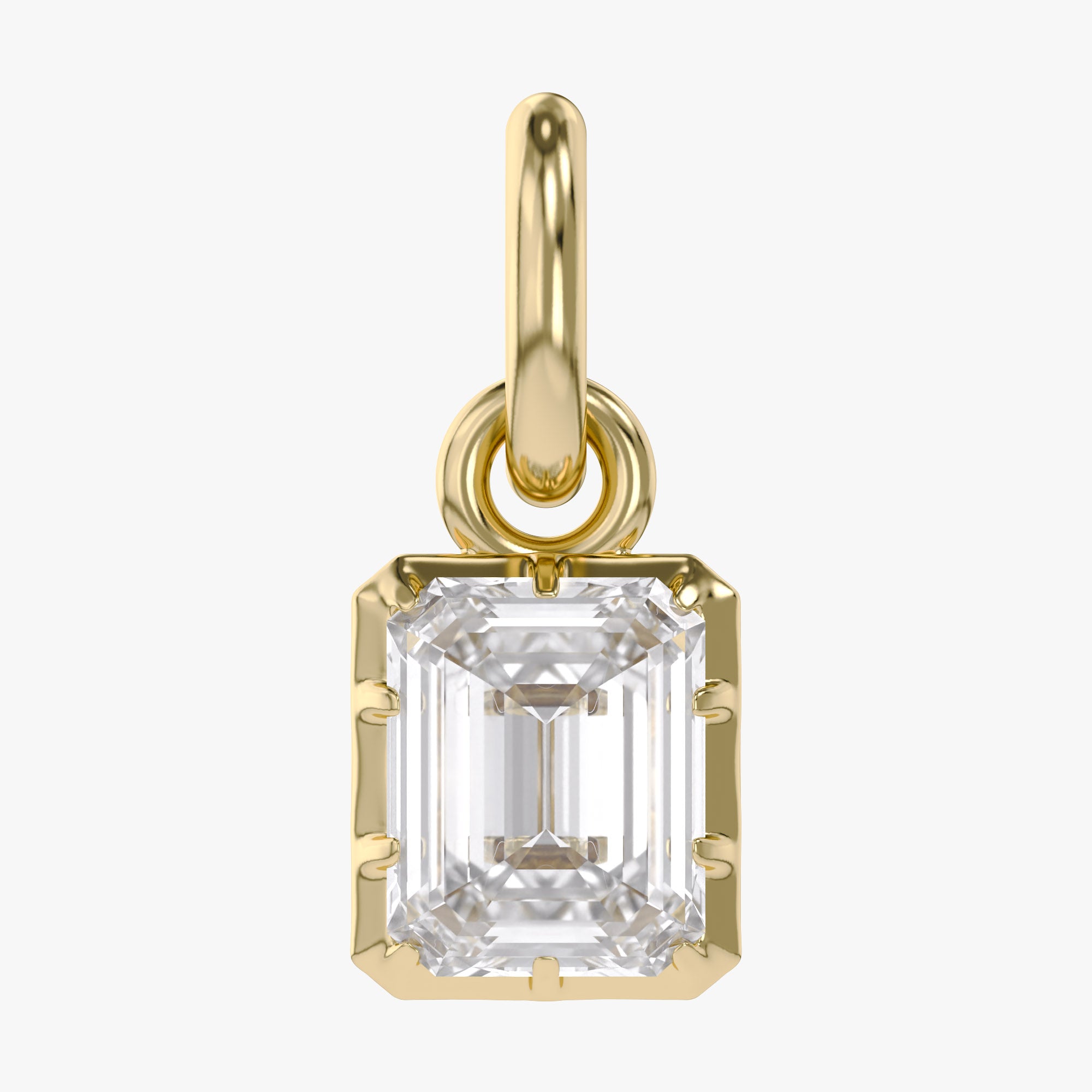 0.80 Carat Emerald Cut Lab Grown Diamond Solitaire Pendant Necklace