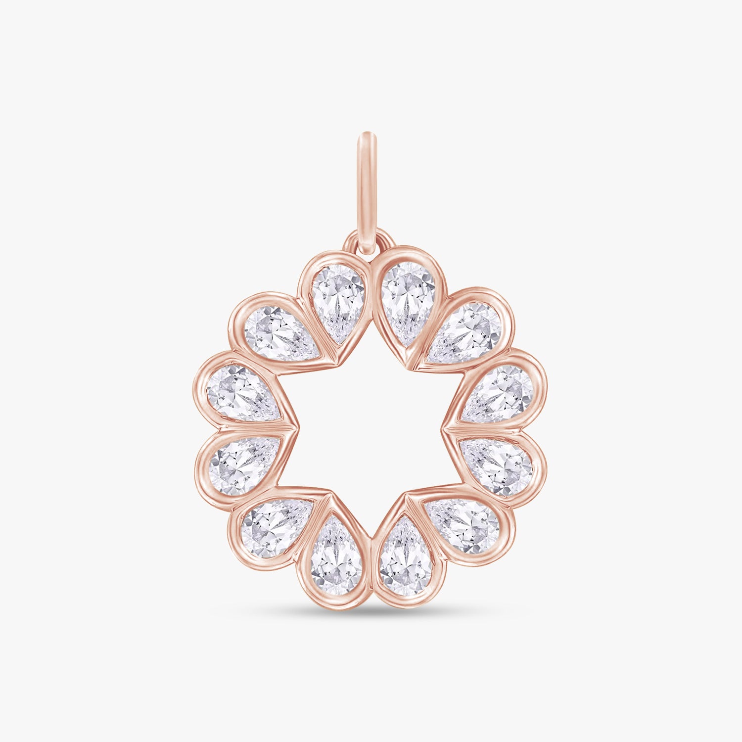 1.00 Carat Pear Shape Lab Grown Diamond Circle Pendant