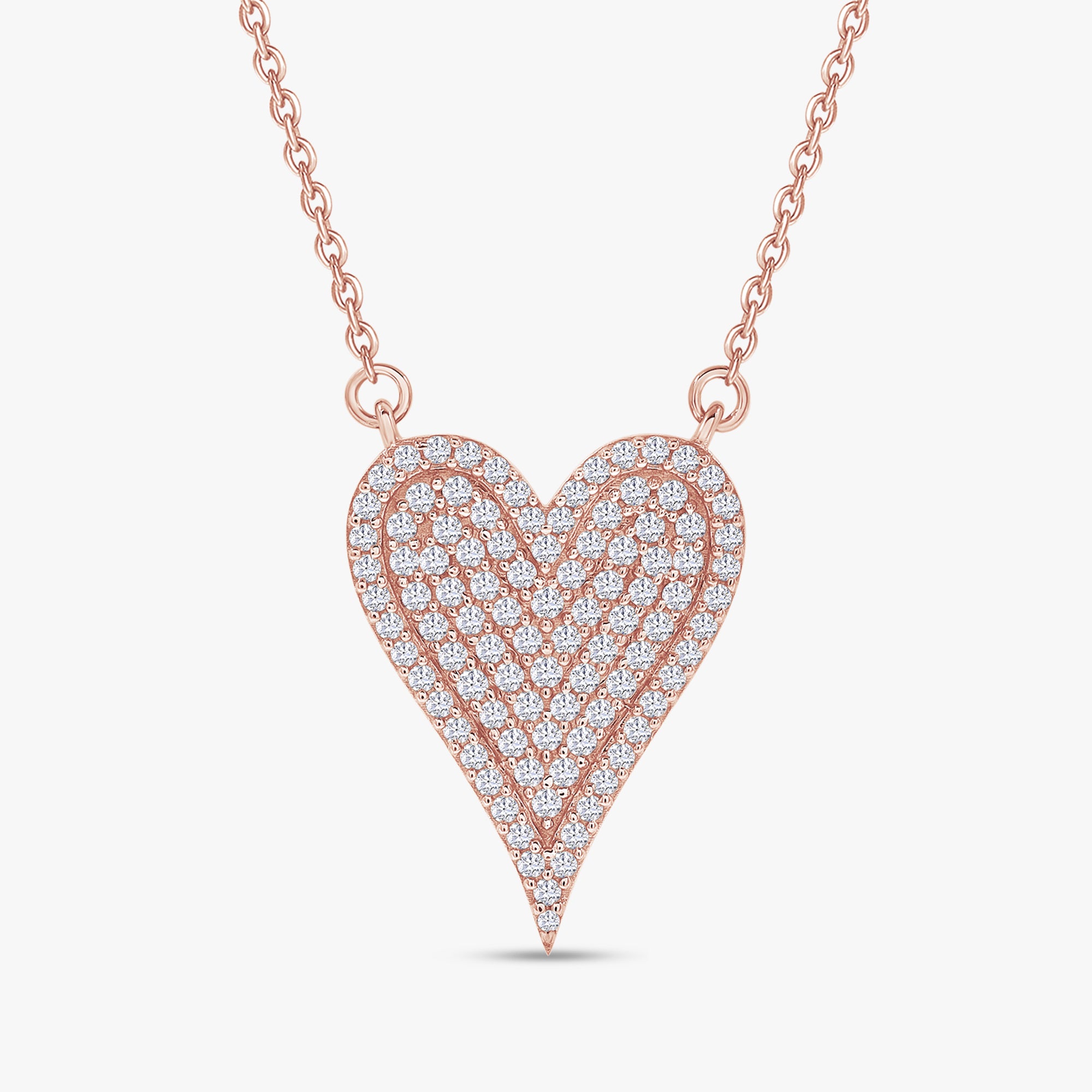 0.50 Carat Round Cut Lab Grown Diamond Heart Pendant Necklace