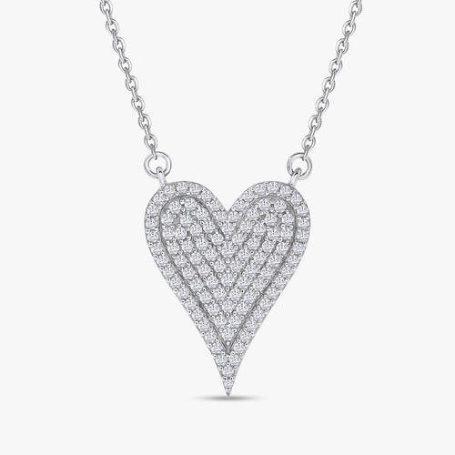 0.50 Carat Round Cut Lab Grown Diamond Heart Pendant Necklace
