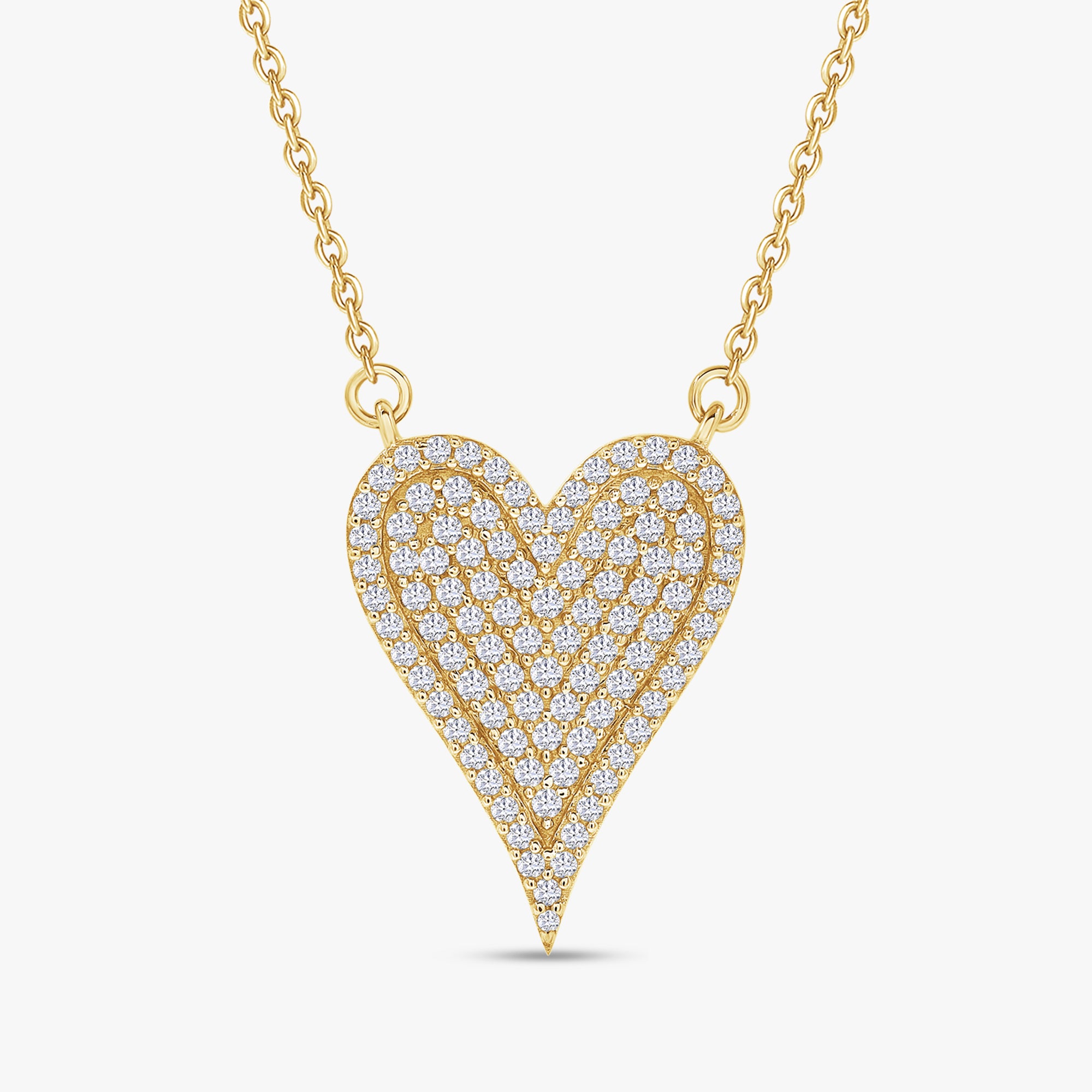 0.50 Carat Round Cut Lab Grown Diamond Heart Pendant Necklace