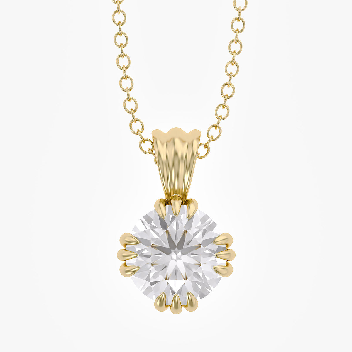 2.04 CTW Round Diamond Heritage Pendant Necklace