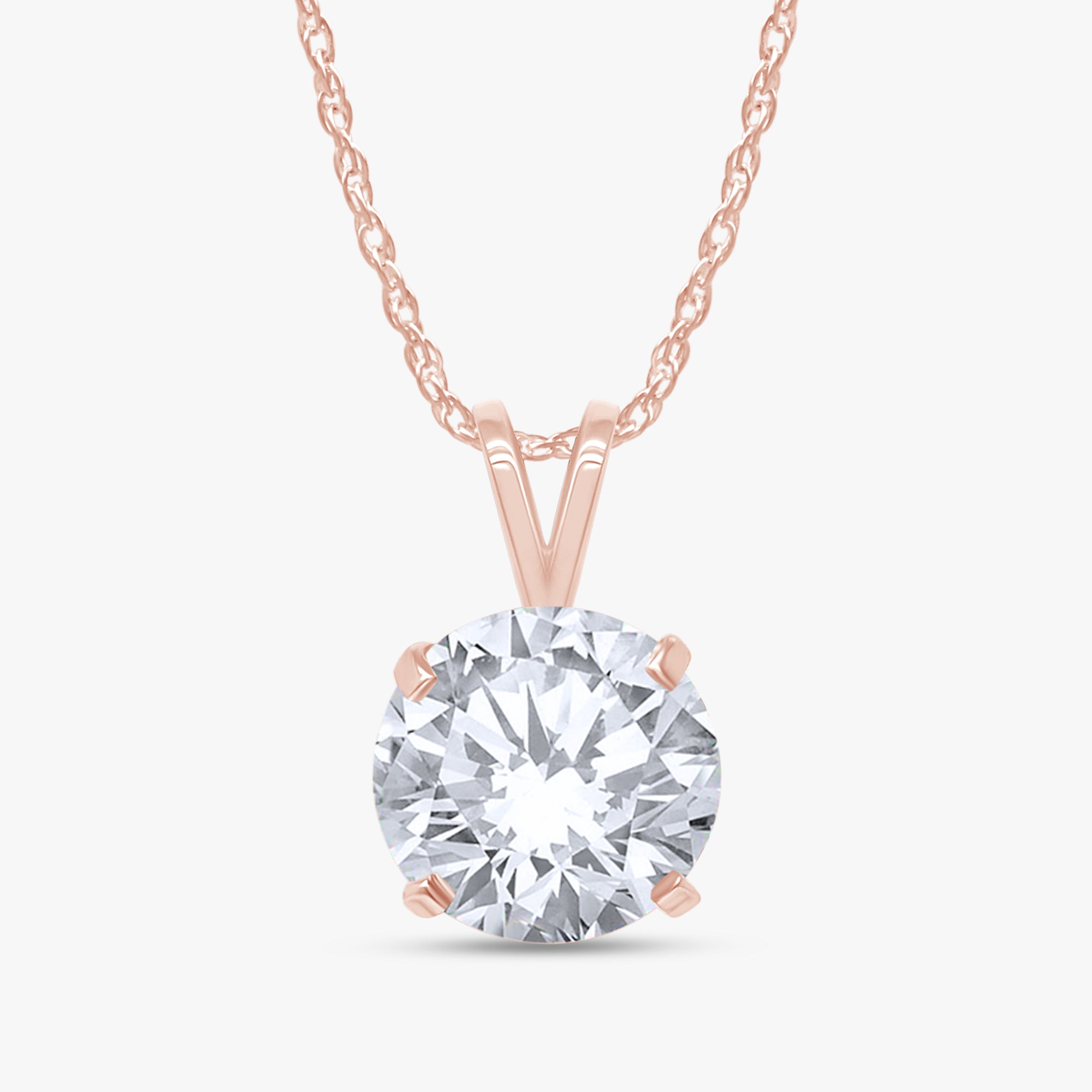 1.65 Carat Round Cut Lab Grown Diamond Solitaire Pendant Necklace