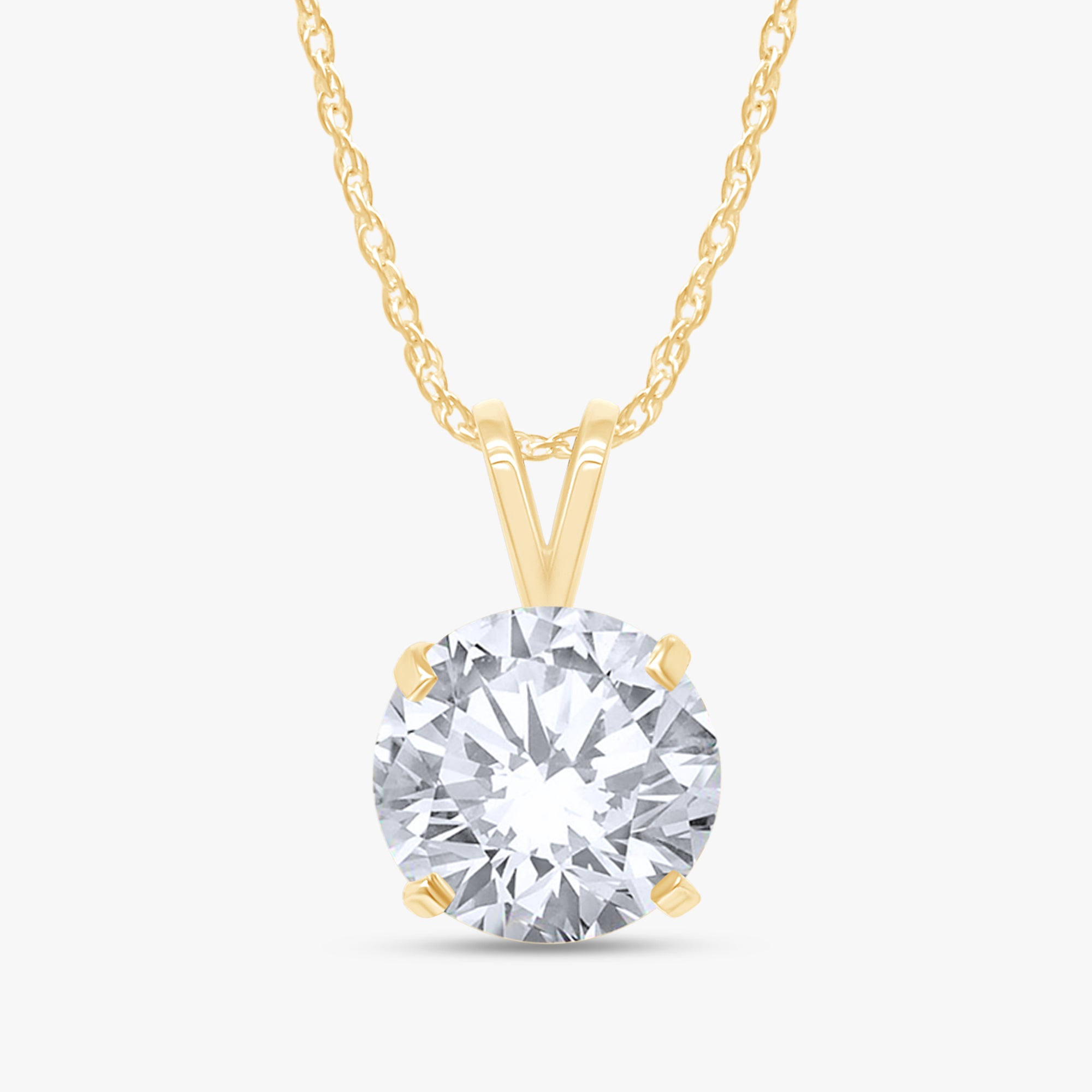 1.65 Carat Round Cut Lab Grown Diamond Solitaire Pendant Necklace