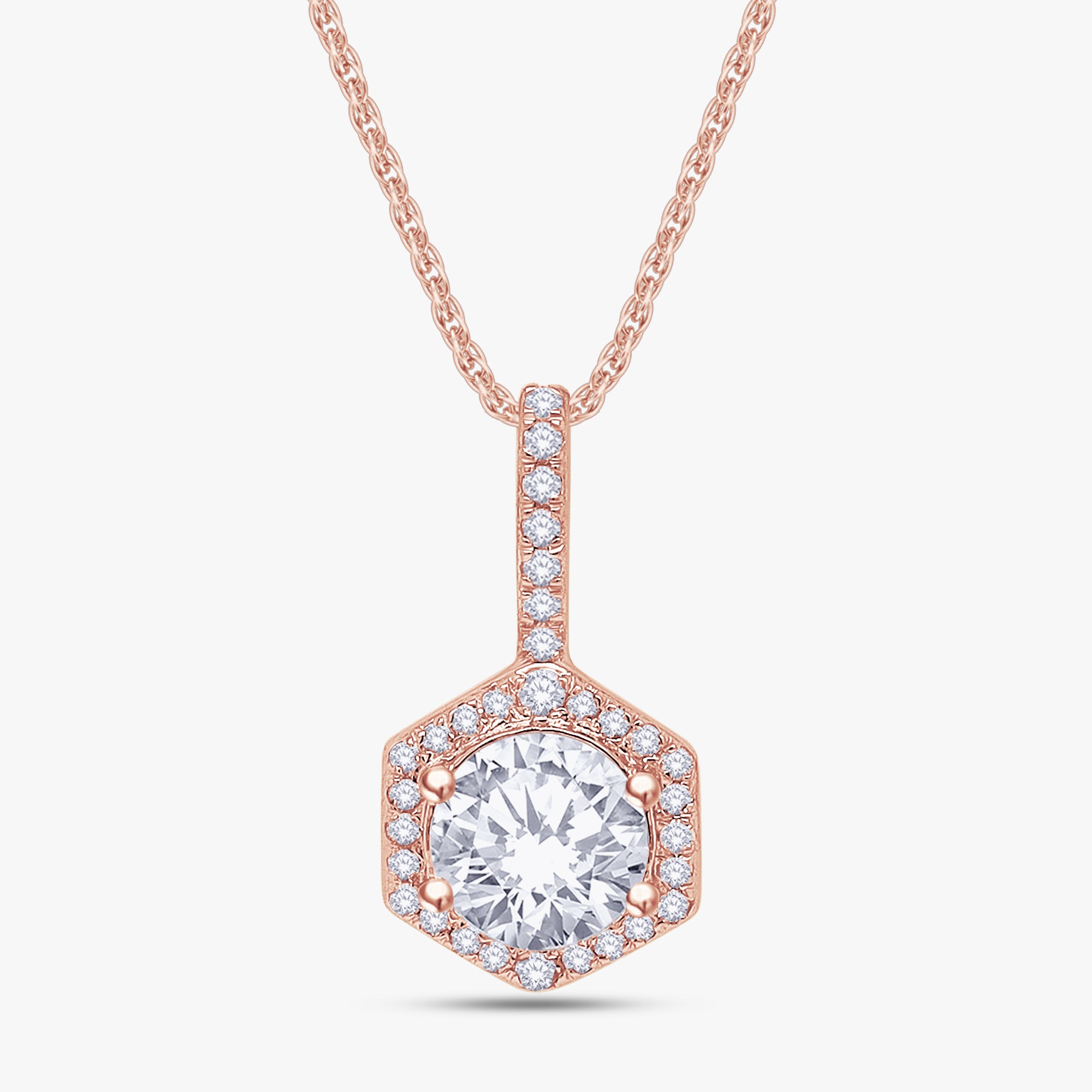 0.85 Carat Round Cut Lab Grown Diamond Pendant Necklace