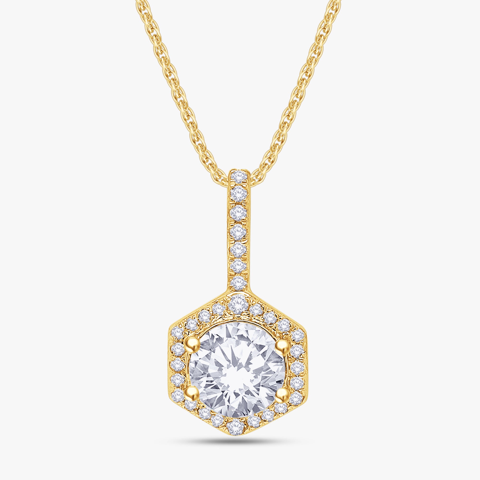 0.85 Carat Round Cut Lab Grown Diamond Pendant Necklace