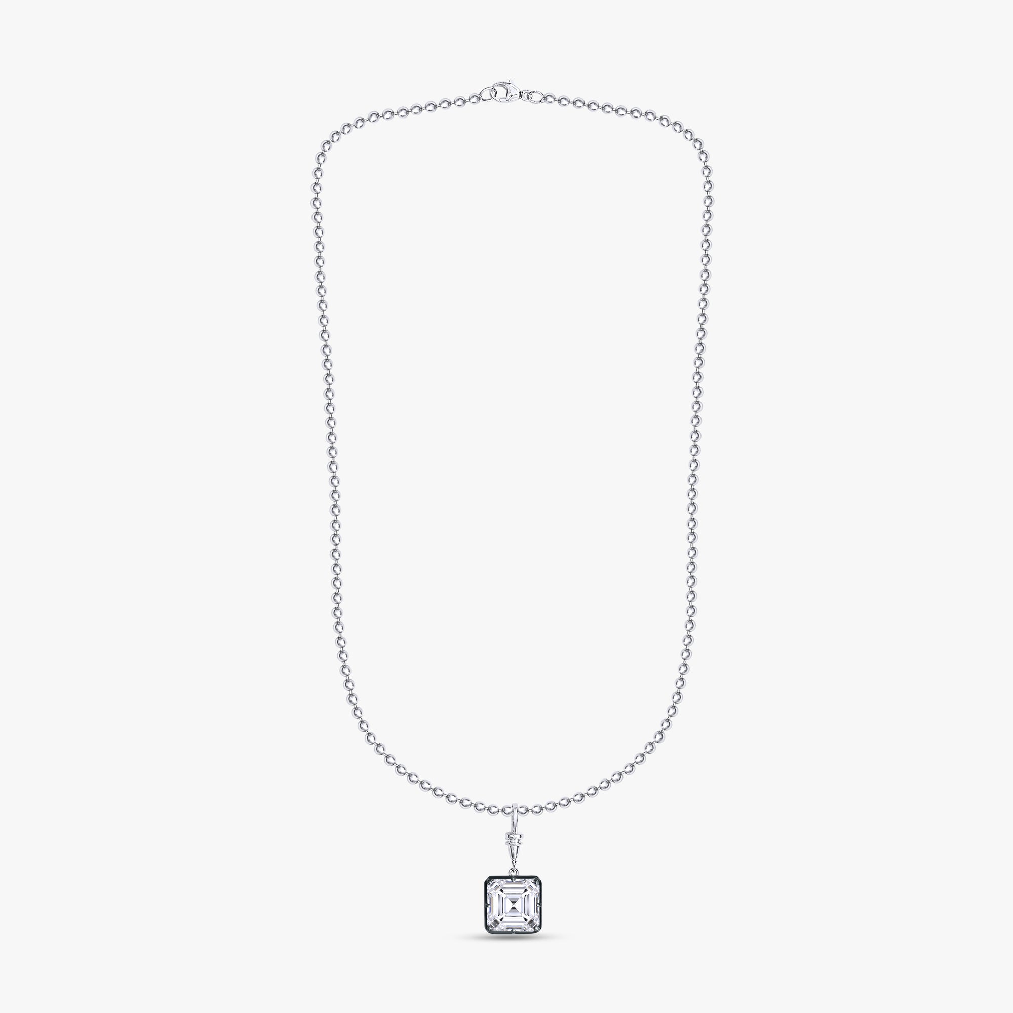 5.00 Carat Emerald Shape Lab Grown Diamond Charm Necklace