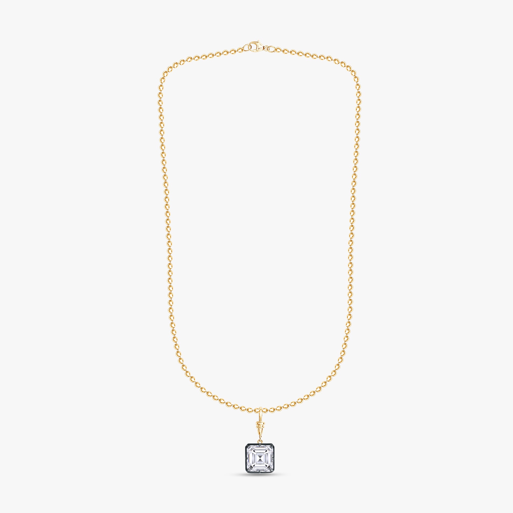 5.00 Carat Emerald Shape Lab Grown Diamond Charm Necklace